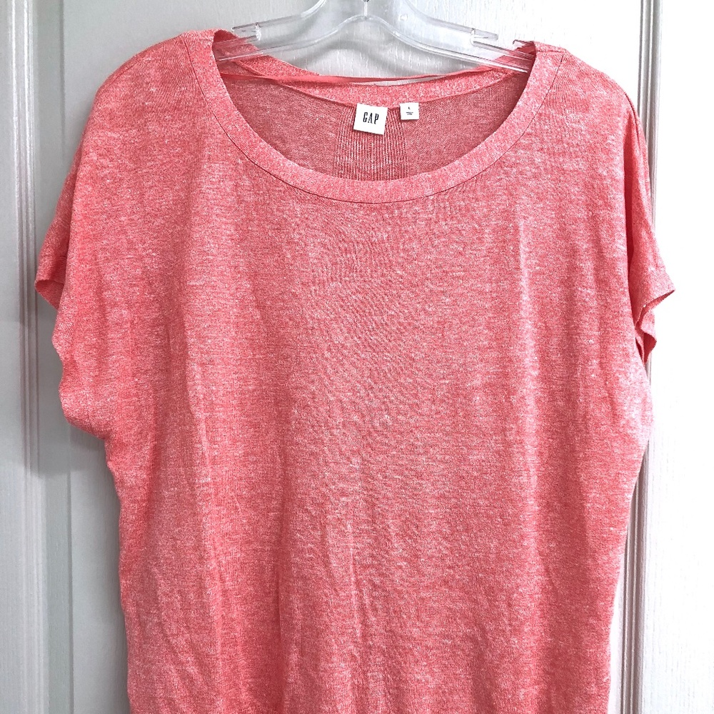 Gap women top fresh coral linen size L